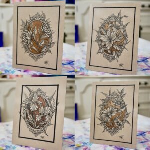 custom floral arrangement in a frame