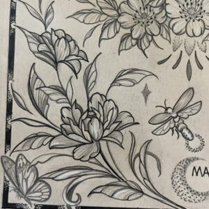 cascading peony branch