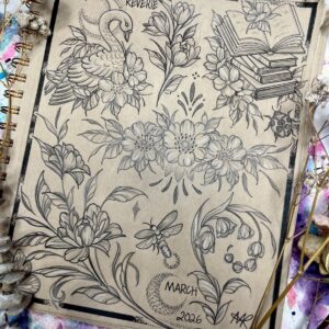 8x10 March 2026 tattoo designs - original drawing