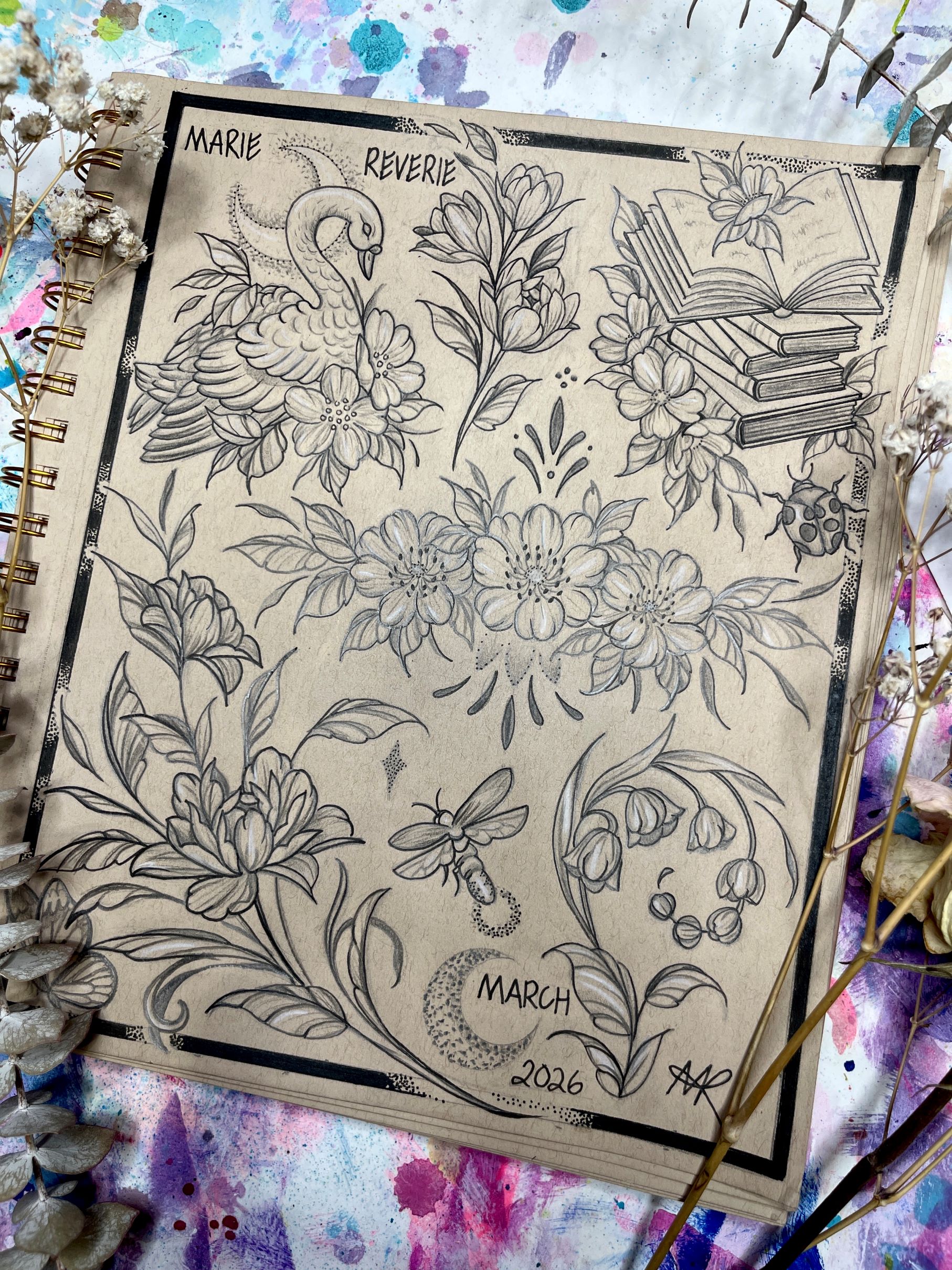 8x10 March 2026 tattoo designs - original drawing