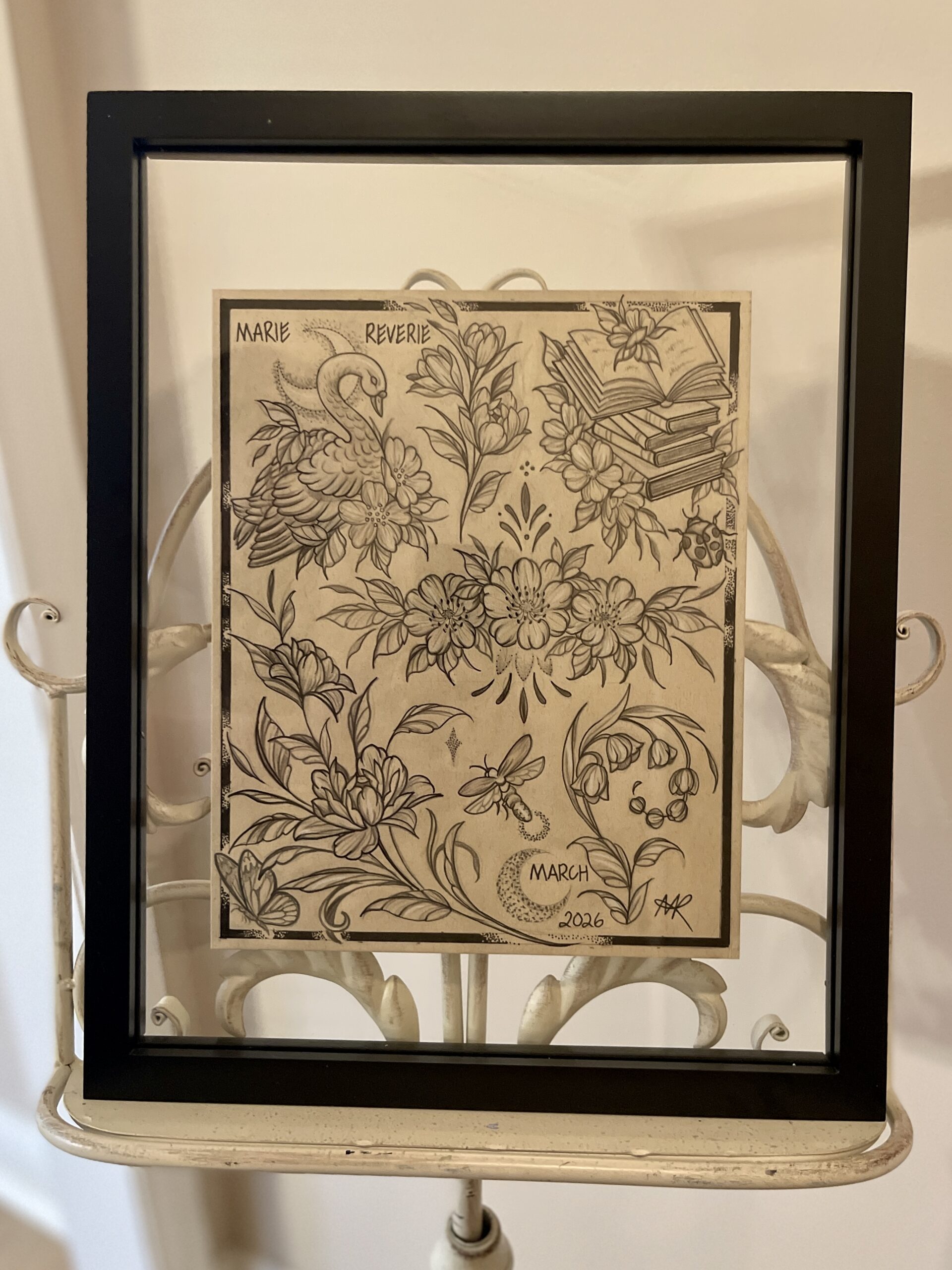 8x10 March 2026 tattoo designs - original drawing - Image 2