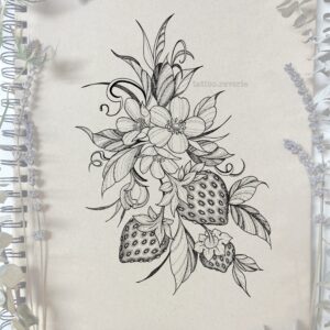 Strawberries and blossoms